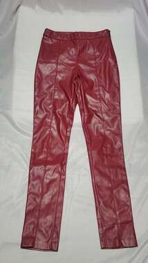 idem ditto Red Faux Leather Straight Leg Pants Size S